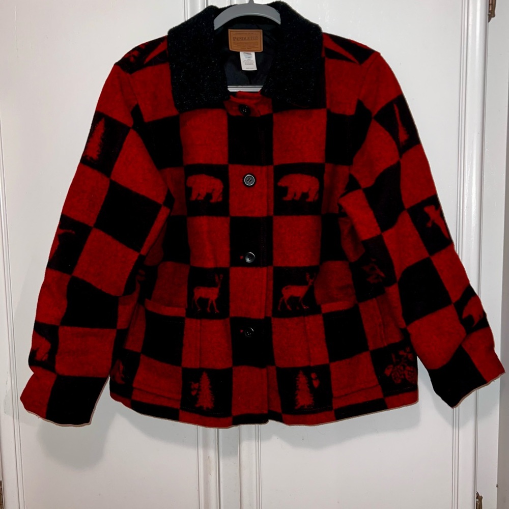 Pendleton Wool Wilderness Jacket Red & Black Chec… - image 5